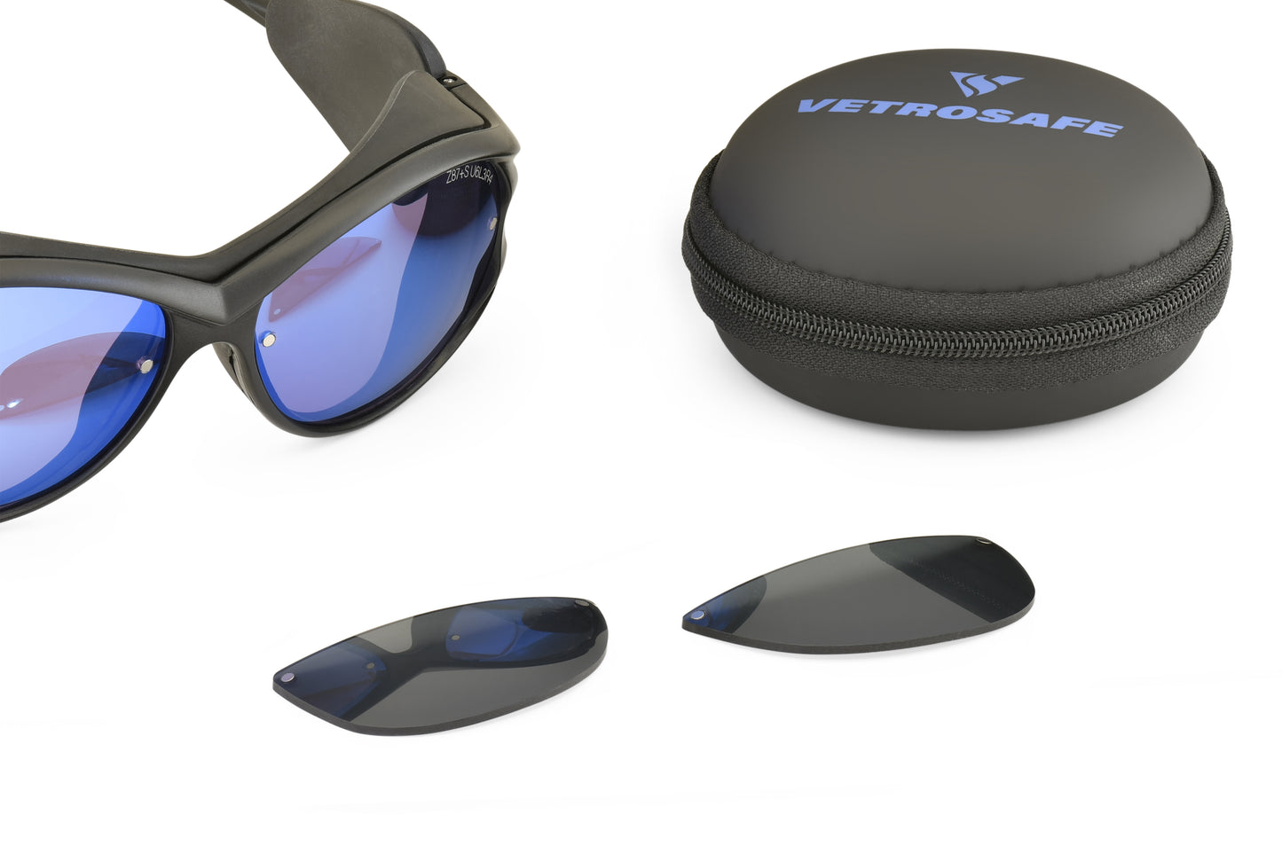 VetroSafe® Defender + VSF Click2Shade #3-to-5 Split Lens